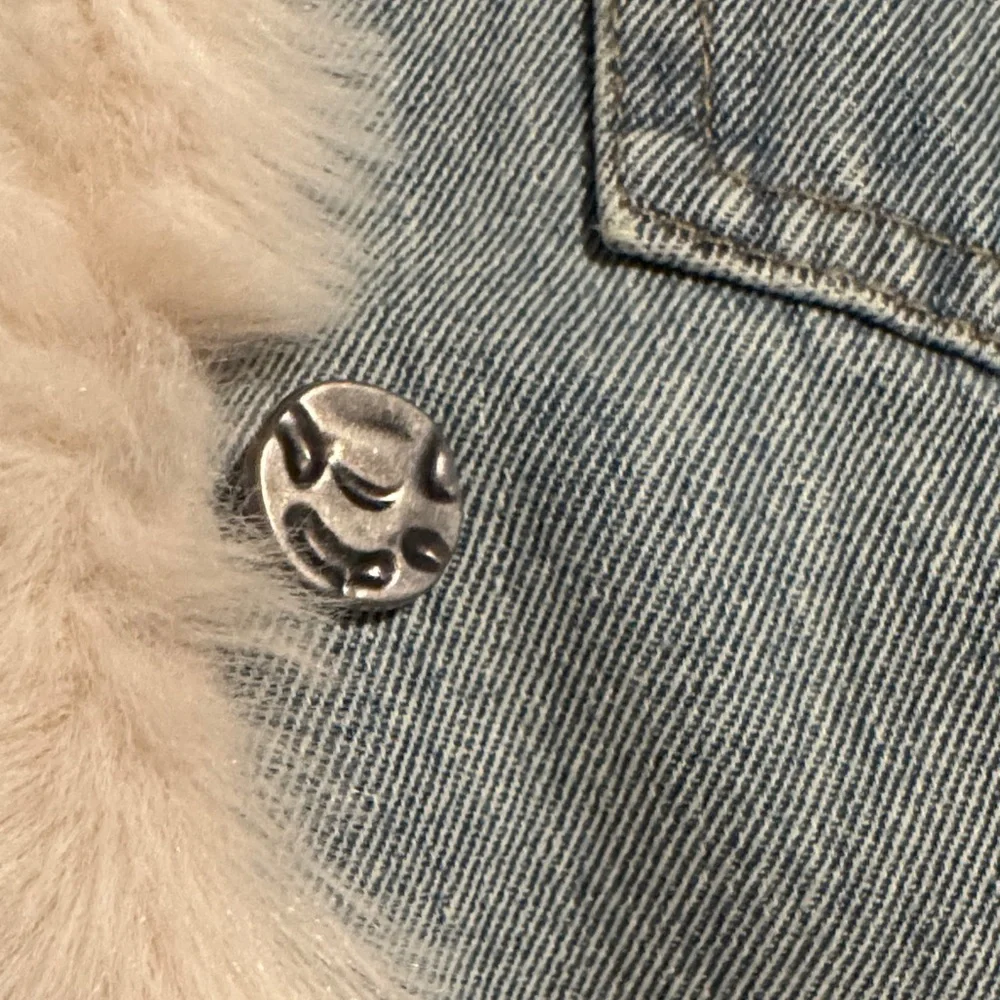 Love Token Light Blue Denim Jacket with Cream Fur Trim - Picture 5 of 5